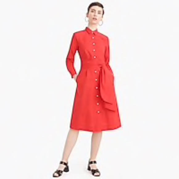 J.Crew Tie-waist shirtdress in cotton poplin - Picture 6 of 7